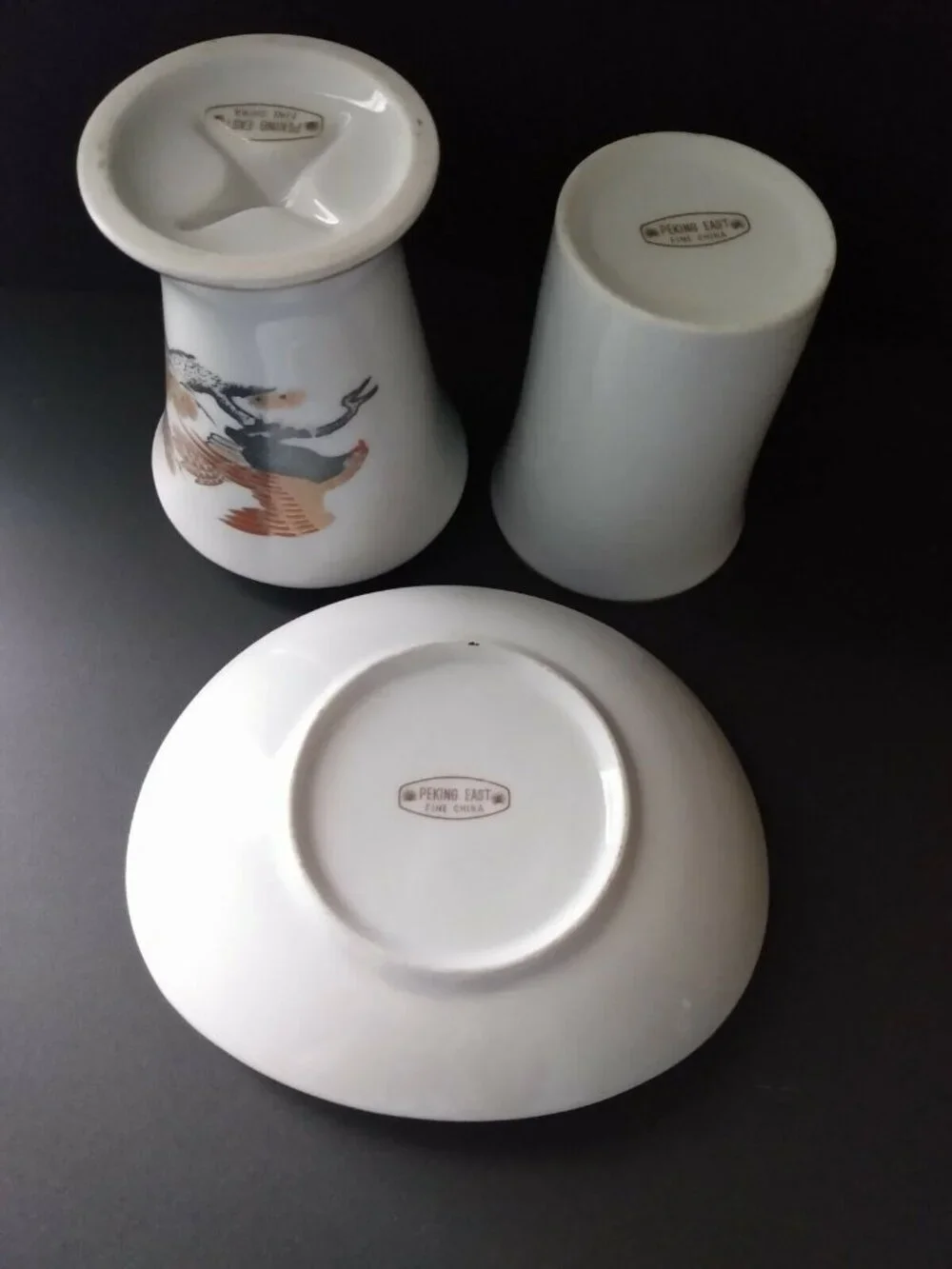 Peking East Porcelain 3 Piece Hawk Bathroom Accessory Set Lodge Bird Soap Dish